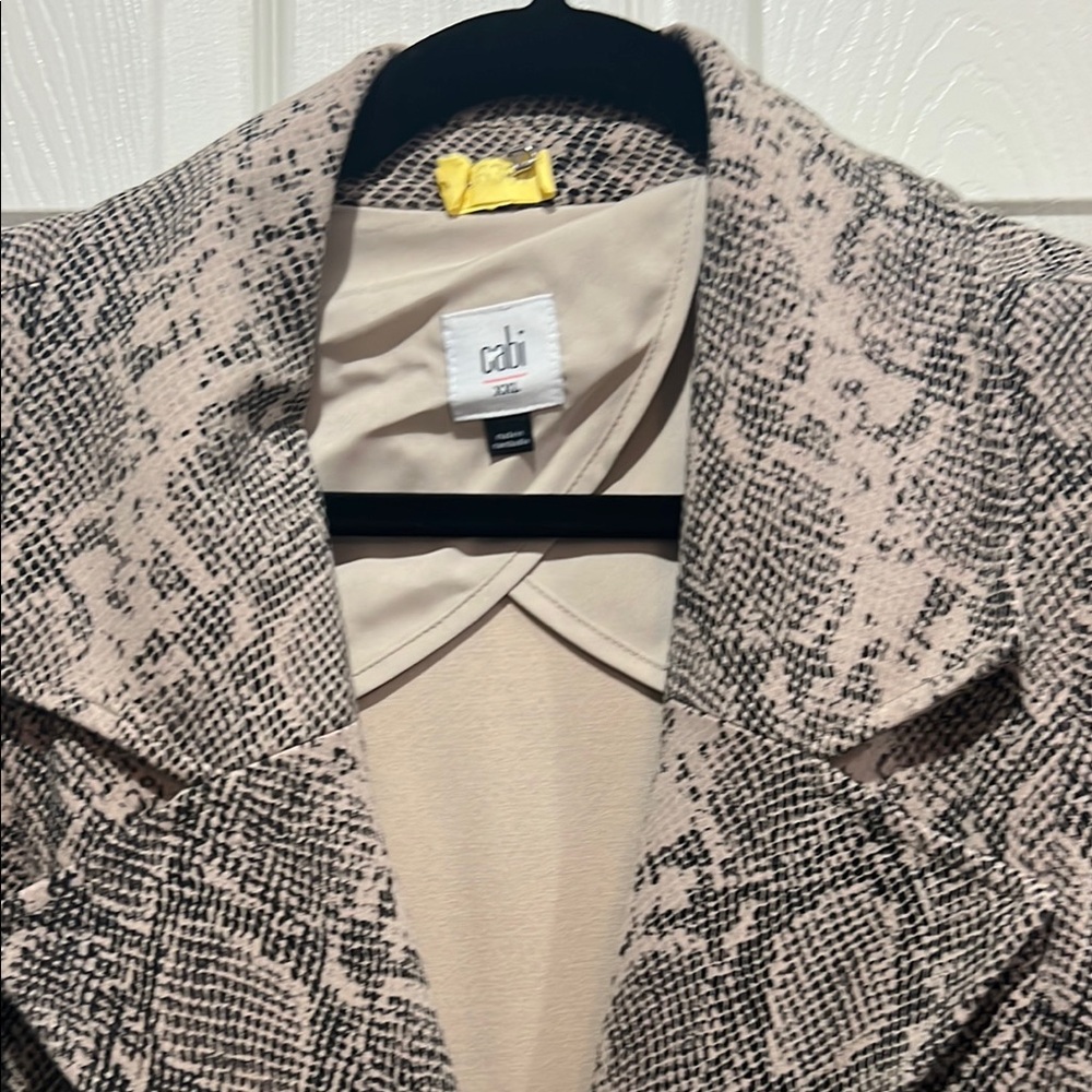 CAbi Brown and Black Trench Coat with Snakeskin Pattern - Picture 2 of 9